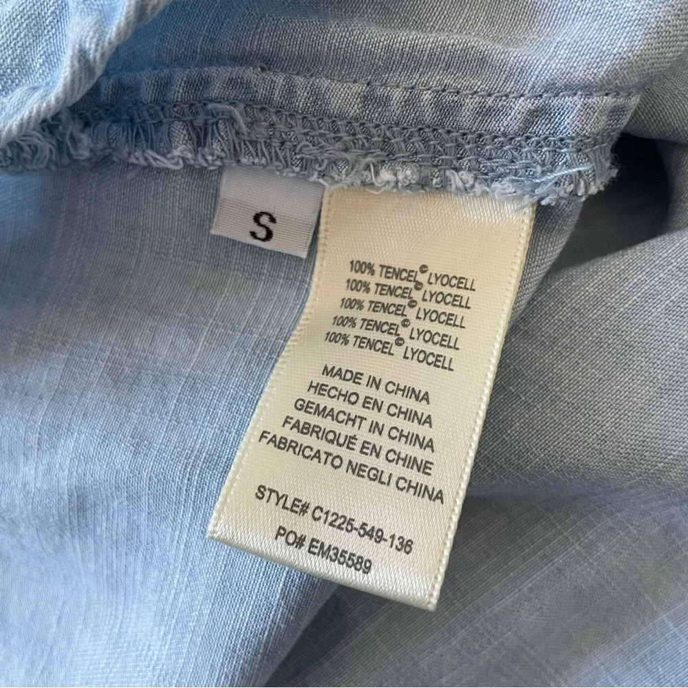 Anthropologie Cloth & Stone High Tide Halter Back Chambray Ombré Dress EUC Sz S - Picture 7 of 9